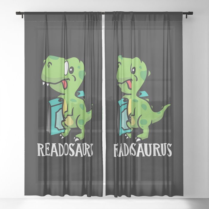 Cute Readosaurus Dinosaur Sheer Curtain