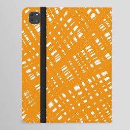 Rough Weave Painted Abstract Burlap Painted Pattern in Ochre Orange iPad Folio Case