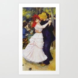 Auguste Renoir - Dance At Bougival 1883 Art Print | Male, Music, Night, Girl, Party, Boy, Man, Disco, Joy, Woman 