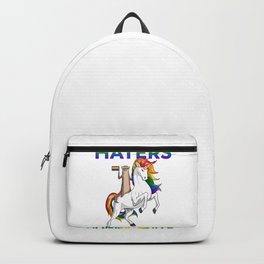 LGBT Gay Pride Otter Riding Unicorn Haters Gonna Hate Backpack | Ally, Gaypride, Lesbian, Funnygift, Transgender, Riverotter, Prideflag, Pridemonth, Bisexual, Queer 