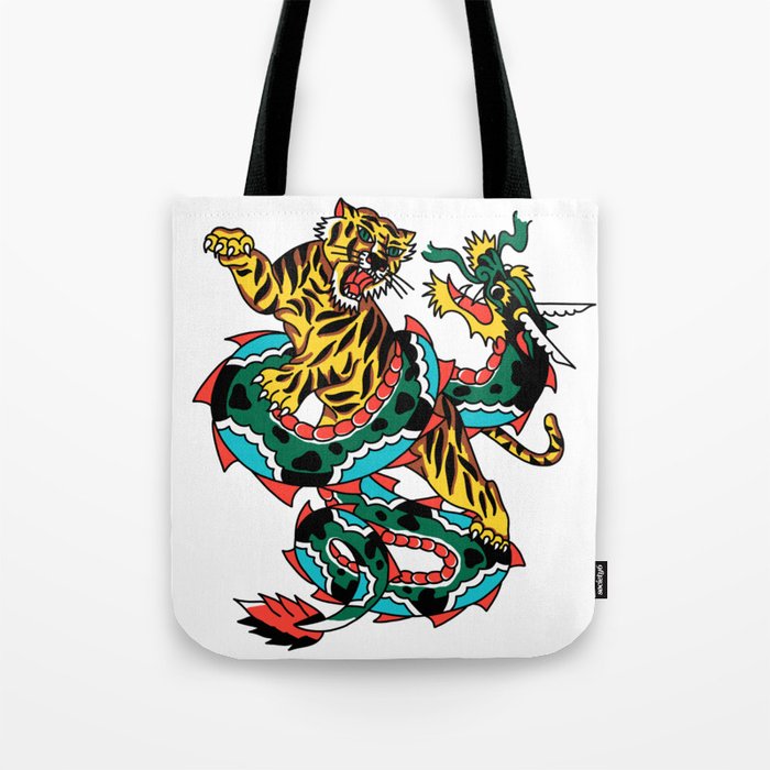 Tiger vs dragon Tote Bag