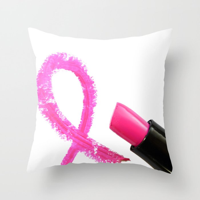 Breast Cancer Awareness Ribbon Throw Pillow By Beachloverslane