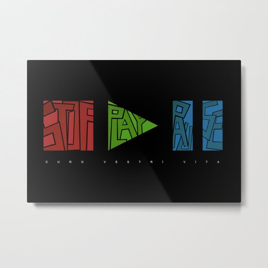 stop - play - pause Metal Print