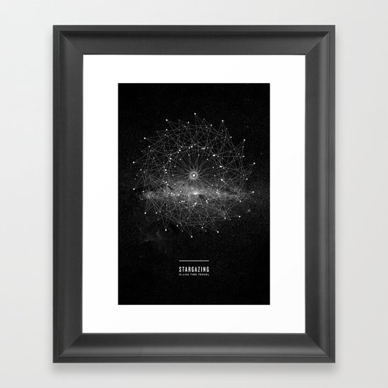 STARGAZING IS LIKE TIME TRAVEL Framed Art Print