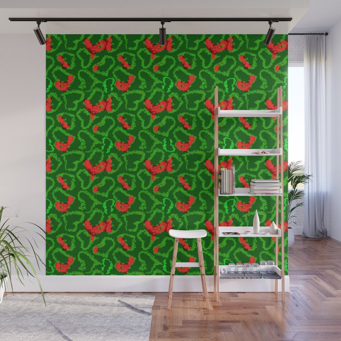 Green Red Love Wall Mural