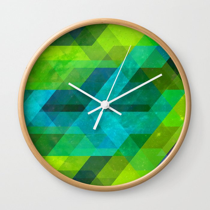 GEOMETRIC GREEN Wall Clock