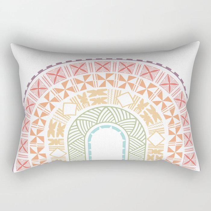 UrbanNesian Tapa Rainbow Rectangular Pillow