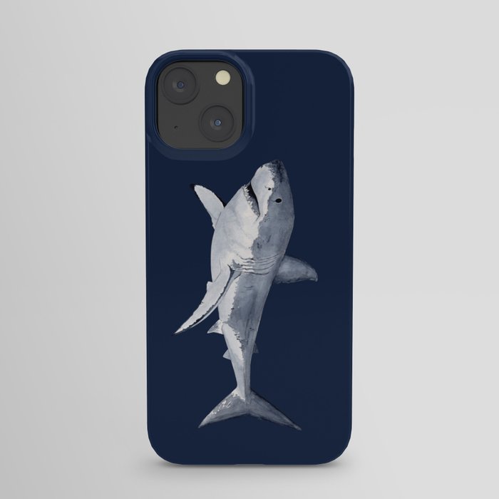 GREAT WHITE SHARK (navy blue) iPhone Case