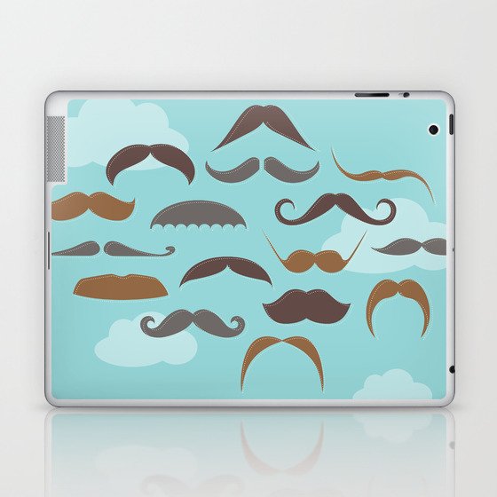 Mustaches in the Sky Laptop & iPad Skin