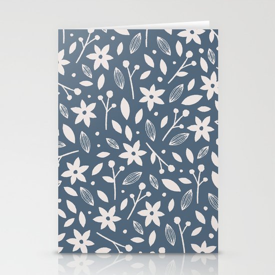 Winter Bloom - in Navy Stationery Cards