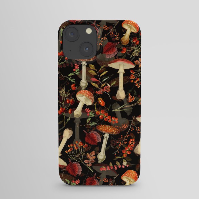 Vintage Night Mushrooms Botanical Forest  iPhone Case