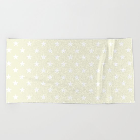 Stars (White/Beige) Beach Towel
