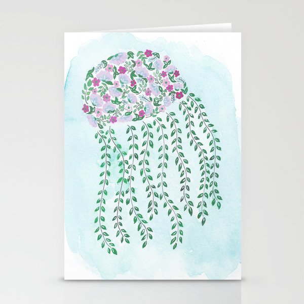 Floral Jellyfish Stationery Cards