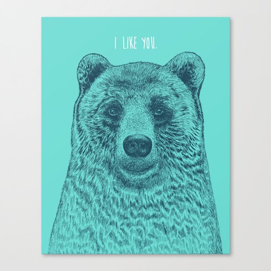 I Like You (Bear) Canvas Print