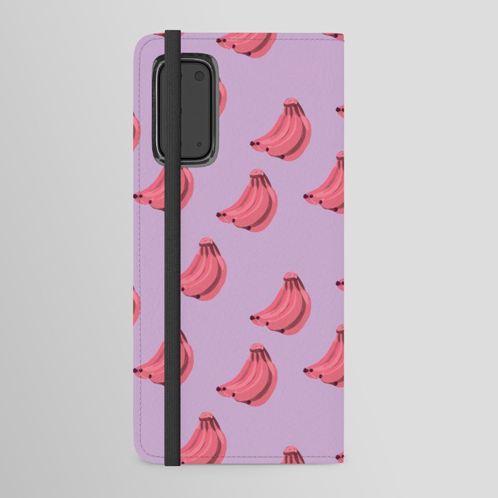 Bananas Pink- Lilac background Android Wallet Case