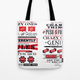 Steve Jobs "Here's to the crazy ones" quote print Tote Bag