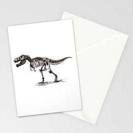 Dinosaur Skeleton in Ballpoint Stationery Cards