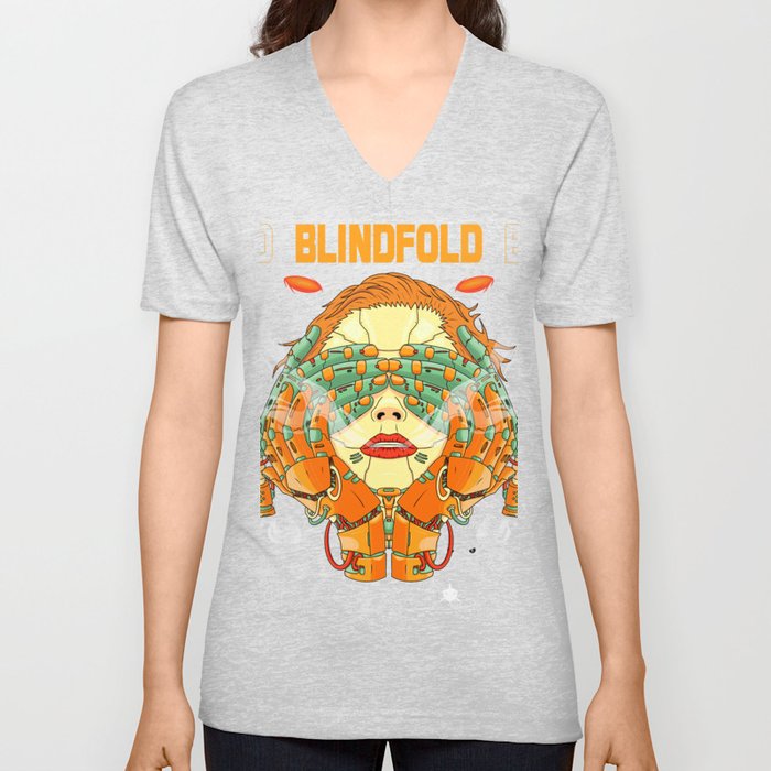 Mech Blindfold; Smoked Haze series with urban design V Neck T Shirt