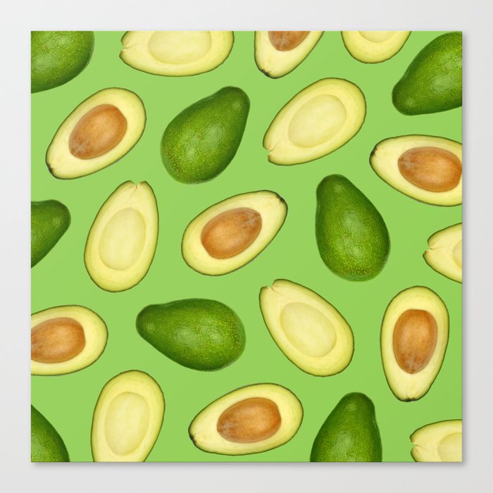 Pattern of green avocado Canvas Print