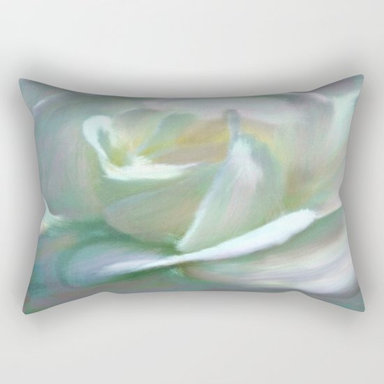 Painterly Iridescent Rose Rectangular Pillow