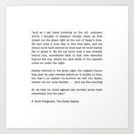 The Great Gatsby Last Page Quote Art Print