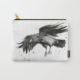 Raven Watercolor Carry-All Pouch