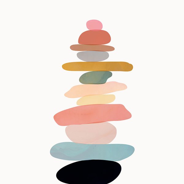 stack of colorful meditation stones