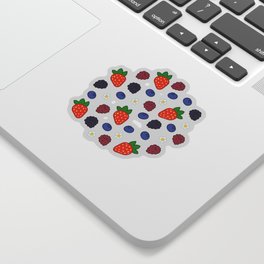 Mixed Berry Smoothie Sticker | Flowers, Kawaii, Red, Painting, Fruits, Blue, Daisies, Sweet, Pattern, Blackberry 