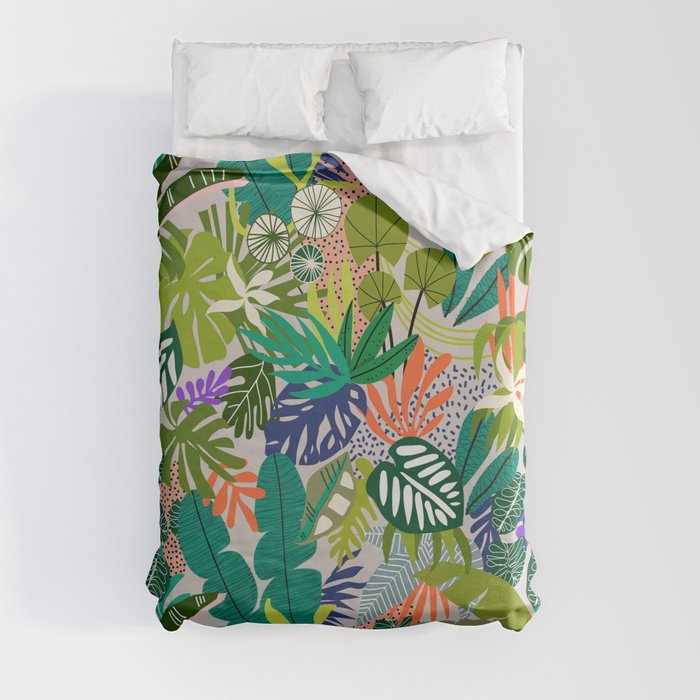 Simple drawing of abstract jungle Duvet Cover