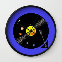 Solar System Vinyl Record Wall Clock | Funny, Vector, Retro, Space, Musical, Music, Records, Vinyl, Graphicdesign, Player 