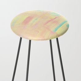 Lemony dream sky watercolor illustration Counter Stool