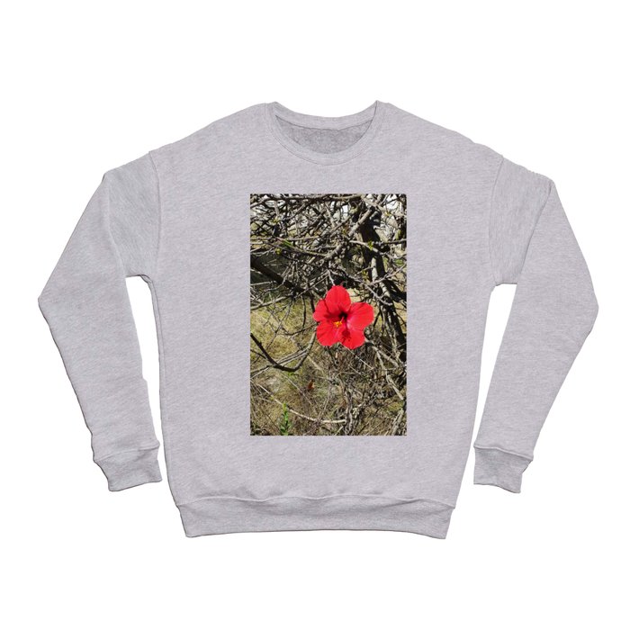 Being Alive - Red Hibiscus Flower Crewneck Sweatshirt