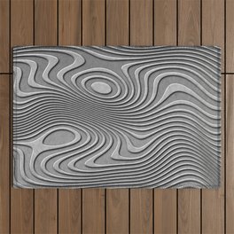 Liquid metal surface, Rough metal surface Outdoor Rug