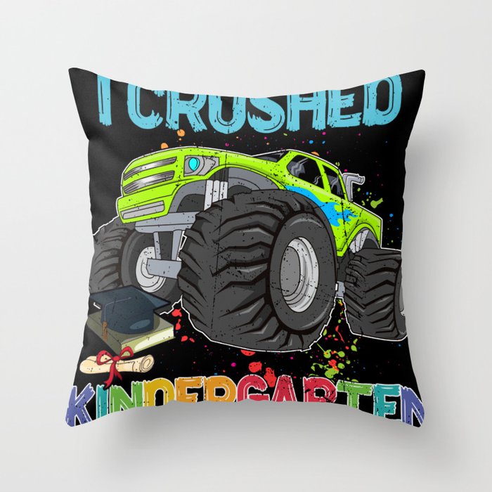 I crushed Preschool back to school truck Throw Pillow