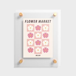 Flower market print, Milan, Indie, Cottagecore decor, Cute floral art, Posters aesthetic, Abstract pink flowers Floating Acrylic Print