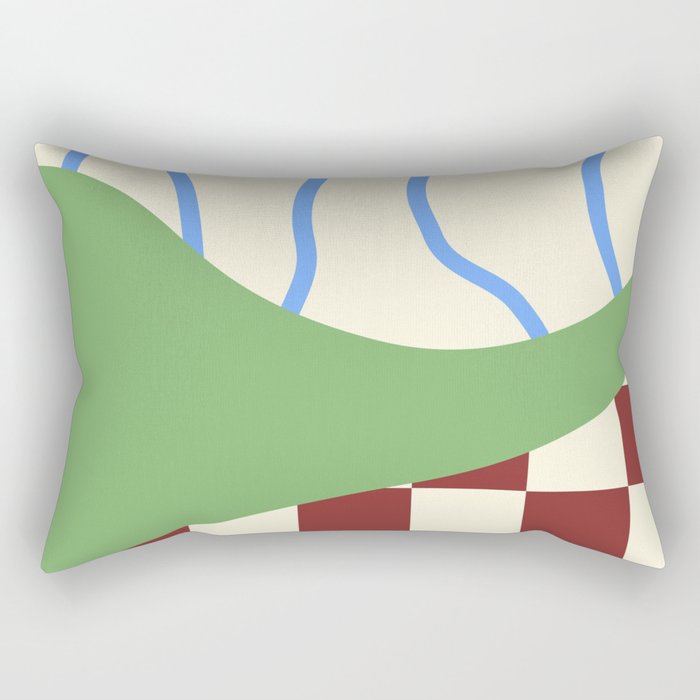 Checked simple line colorblock 1 Rectangular Pillow