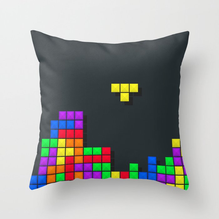 Tetris print design Throw Pillow