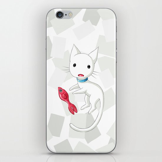 Cat and Fish iPhone & iPod Skin