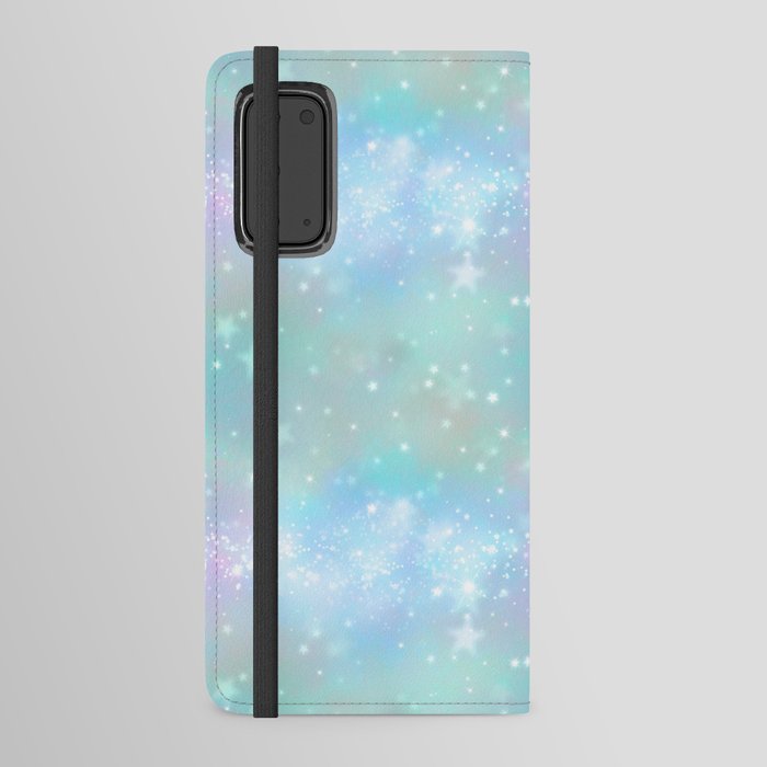 Iridescent Sparkly Stars Pattern Android Wallet Case