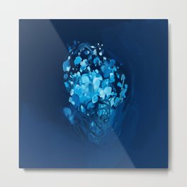 I am allowing myself to grieve the times I've been misunderstood while also trusting that I am still worthy of being known. Metal Print | Shadesofblue, Painting, Peaceful, Cool, Lightblue, Dark, Coolcolors, Acrylic, Abstract, Blue 
