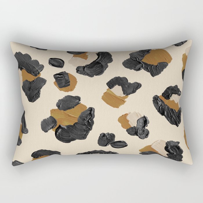 Leopard Print – Neutral Gold Light Palette Rectangular Pillow
