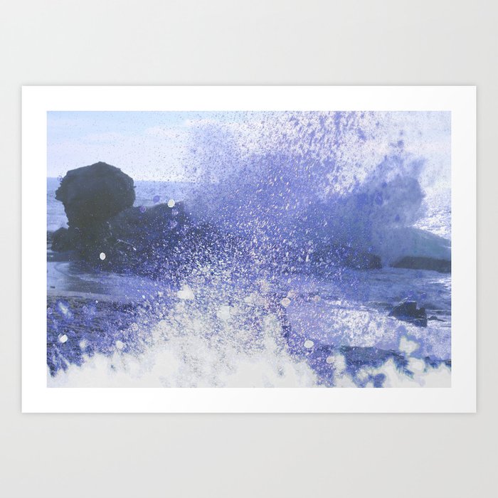 splashing waves Art Print