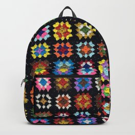 Crochet Granny Squares // Bright Backpack | Grannysquare, Vinatge, Graphicdesign, Vintagestyle, Rainbow, Bright, Grandma, Granny, Crochetstyle, Crochet 
