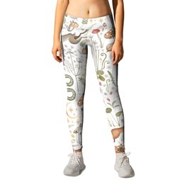 Enchanted Magical Midnight Forest Animals V Leggings