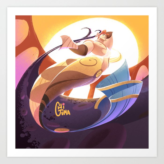 Mermay Hercules Art Print By Chiguma Society6