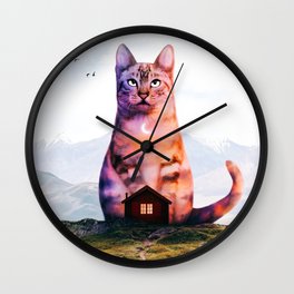 Sunset Cat Wall Clock