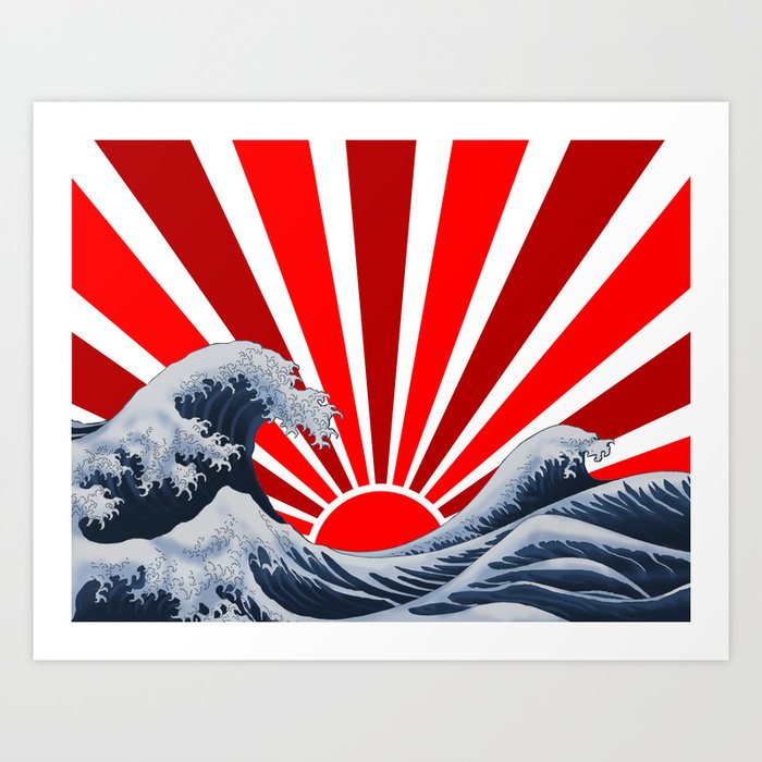 Great Wave of the Rising Sun Art Print