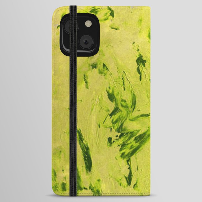 green with yellow marble pattern iPhone Wallet Case