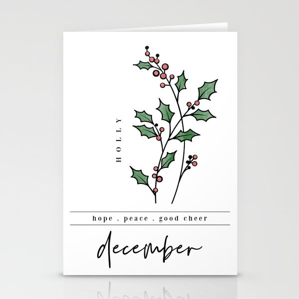 December Birth Flower | Holly Stationery Cards