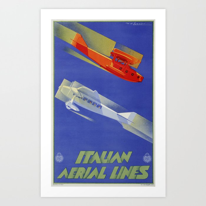 Italian Retro Air Travel Art Print